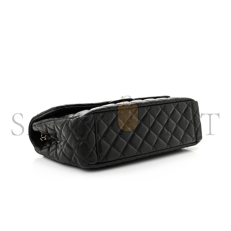 CHANEL CAVIAR QUILTED XXL TRAVEL FLAP BAG BLACK AS4661 (41*27*11cm)